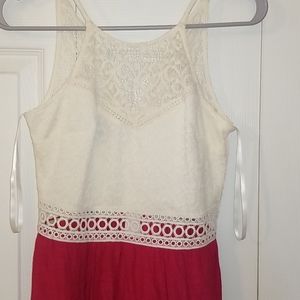 White & Pink Maxi dress